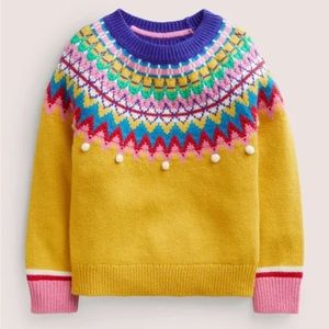 Mini Boden Fun Fair Isle Yoke Jumper - 7/8